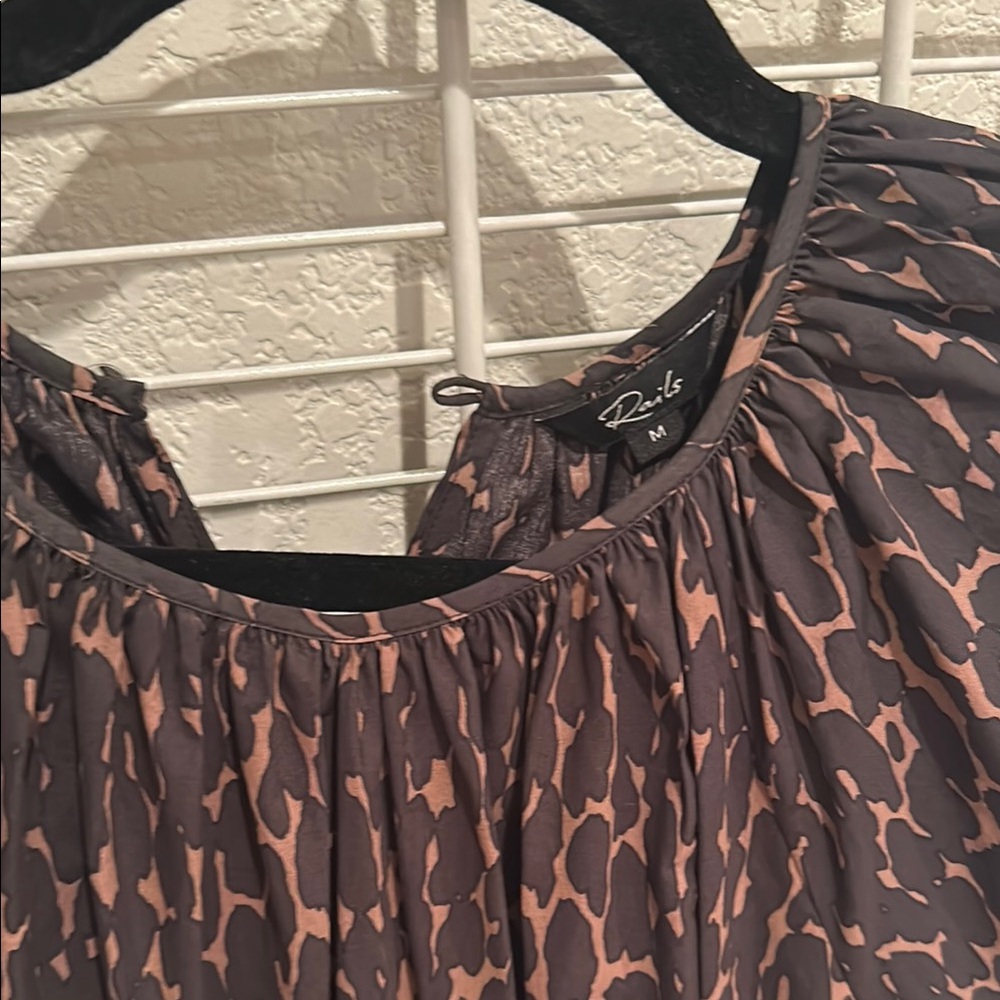 Rails Elegant Black And Brown Patterned Dress - image 2